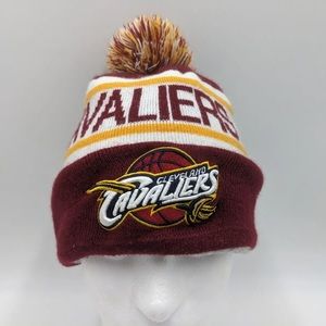 Cleveland Cavaliers Beanie New Era NBA Wine Gold Knit Hat With Pom
